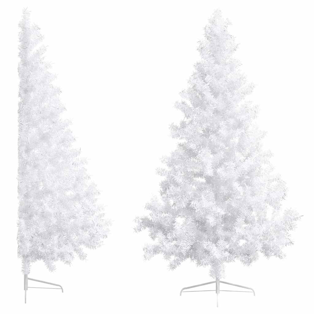 vidaXL Artificial Half Pre-lit Christmas Tree with Ball Set White 180 cm - 110 x 110 x 180 cm