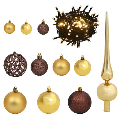 vidaXL Artificial Half Pre-lit Christmas Tree with Ball Set White 210 cm
