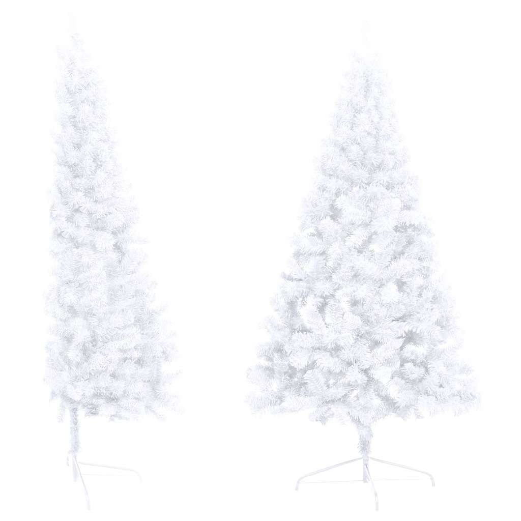 vidaXL Artificial Half Pre-lit Christmas Tree with Ball Set White 240 cm - 125 x 125 x 240 cm