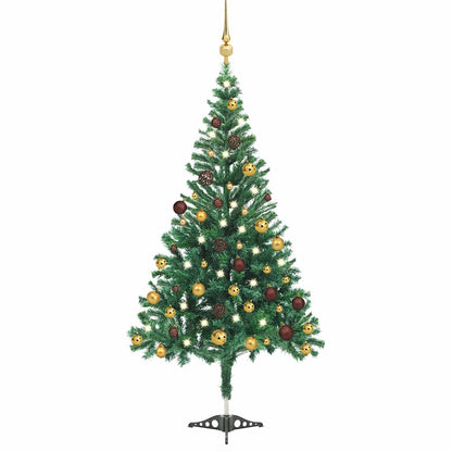 vidaXL Artificial Pre-lit Christmas Tree with Ball Set 180cm 564 Branches - Gre - 90 x 40 x 180 cm