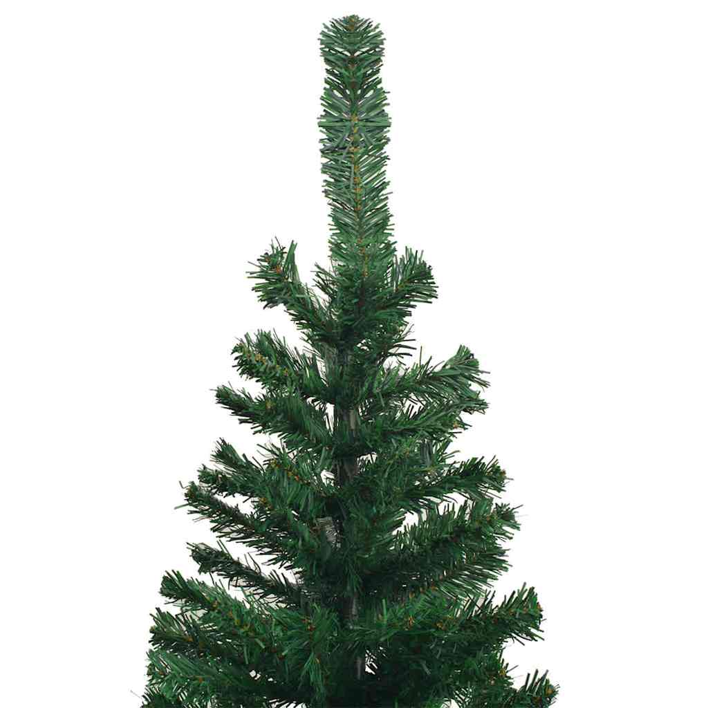 vidaXL Artificial Pre-lit Christmas Tree with Ball Set L 240 cm Green - Gre - 120 x 50 x 240 cm