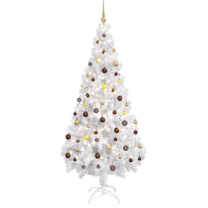 vidaXL Artificial Pre-lit Christmas Tree Ball Set 180 cm 620 Branches - White - 90 x 40 x 180 cm
