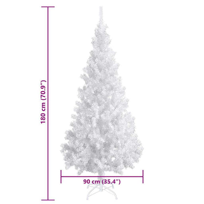 vidaXL Artificial Pre-lit Christmas Tree Ball Set 180 cm 620 Branches - White - 90 x 40 x 180 cm