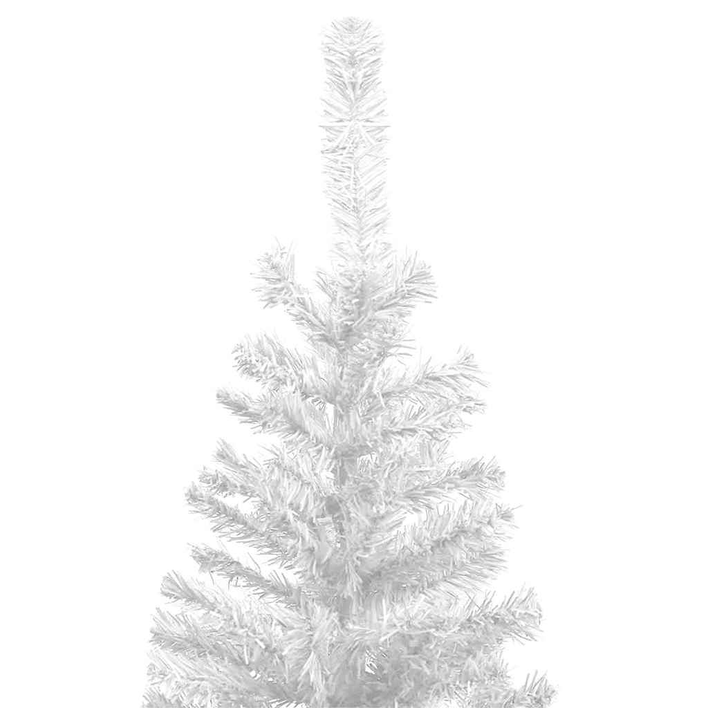 vidaXL Artificial Pre-lit Christmas Tree with Ball Set L 240 cm White - 120 x 50 x 240 cm