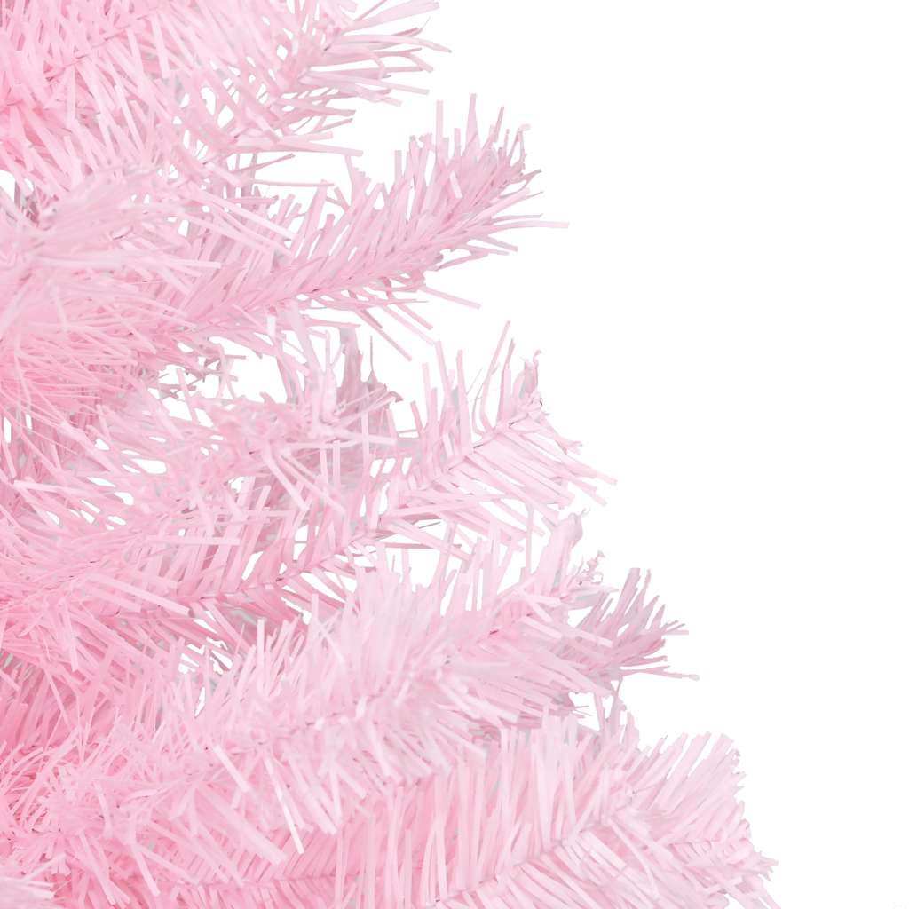 vidaXL Artificial Pre-lit Christmas Tree with Ball Set Pink 180 cm PVC - 93 x 93 x 180 cm