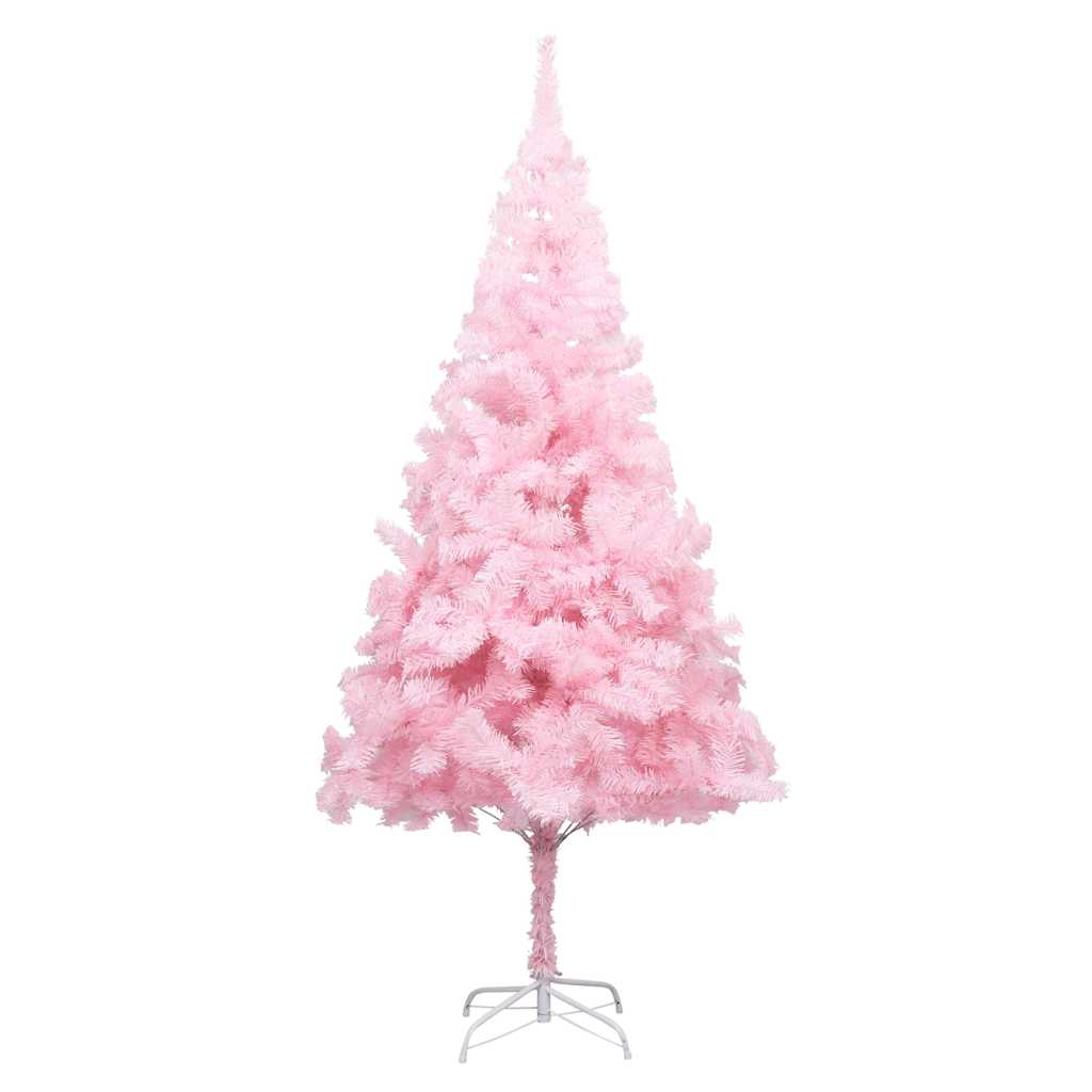 vidaXL Artificial Pre-lit Christmas Tree with Ball Set Pink 240 cm PVC - 120 x 120 x 240 cm