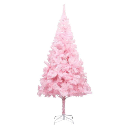 vidaXL Artificial Pre-lit Christmas Tree with Ball Set Pink 240 cm PVC - 120 x 120 x 240 cm