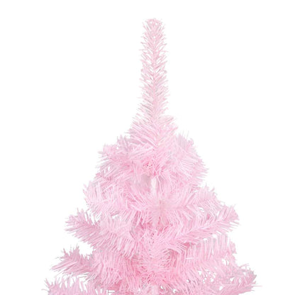 vidaXL Artificial Pre-lit Christmas Tree with Ball Set Pink 240 cm PVC - 120 x 120 x 240 cm