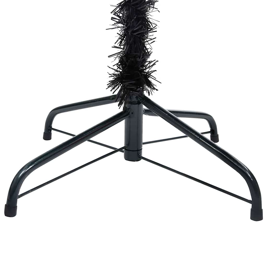 vidaXL Artificial Pre-lit Christmas Tree with Ball Set Black 180 cm PVC - 93 x 93 x 180 cm