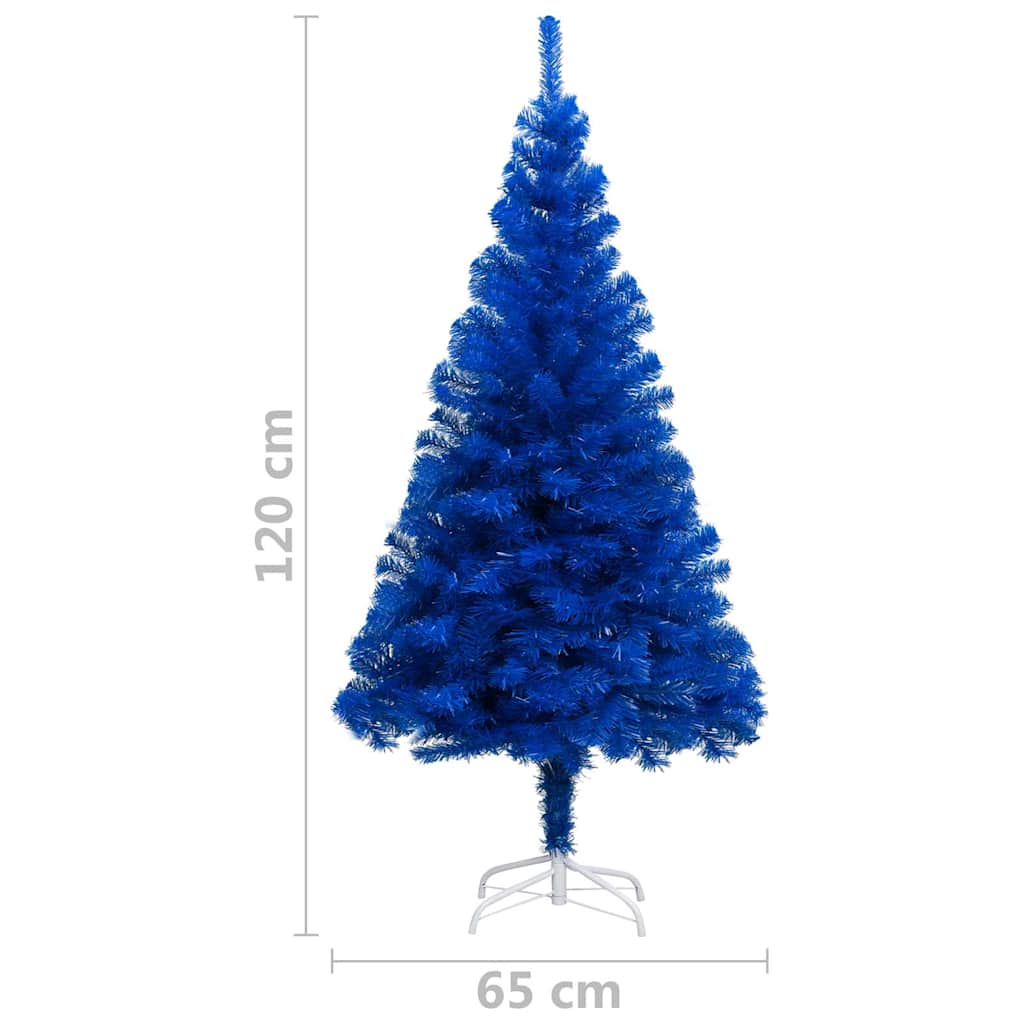 vidaXL Artificial Pre-lit Christmas Tree with Ball Set Blue 120 cm PVC - 65 x 65 x 120 cm