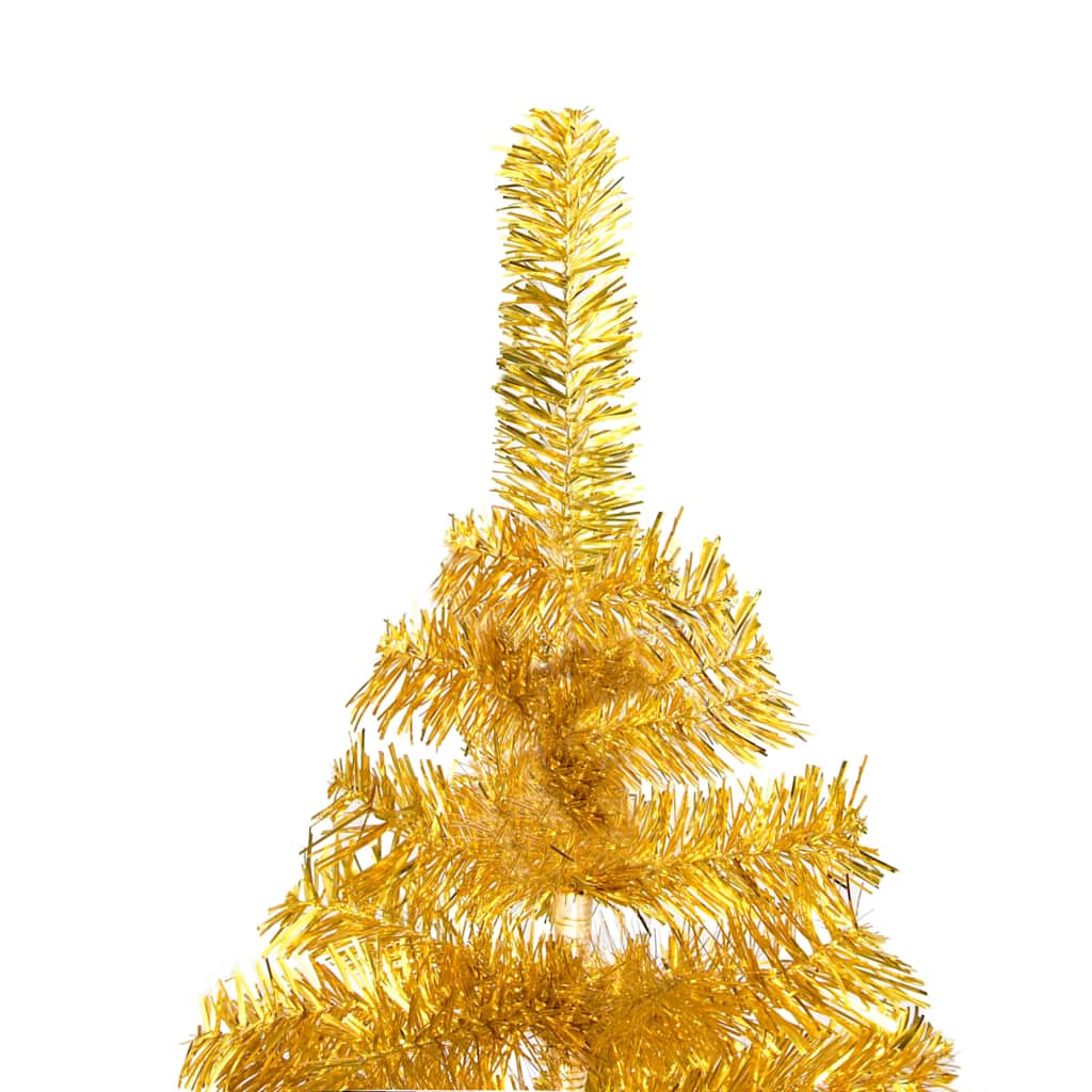 vidaXL Artificial Pre-lit Christmas Tree with Ball Set Gold 150 cm PET - 75 x 75 x 150 cm - 134331