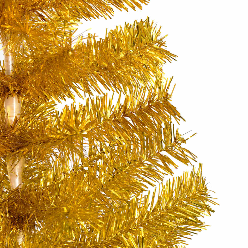 vidaXL Artificial Pre-lit Christmas Tree with Ball Set Gold 210 cm PET - 120 x 120 x 210 cm