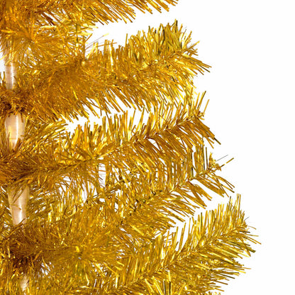 vidaXL Artificial Pre-lit Christmas Tree with Ball Set Gold 210 cm PET - 120 x 120 x 210 cm