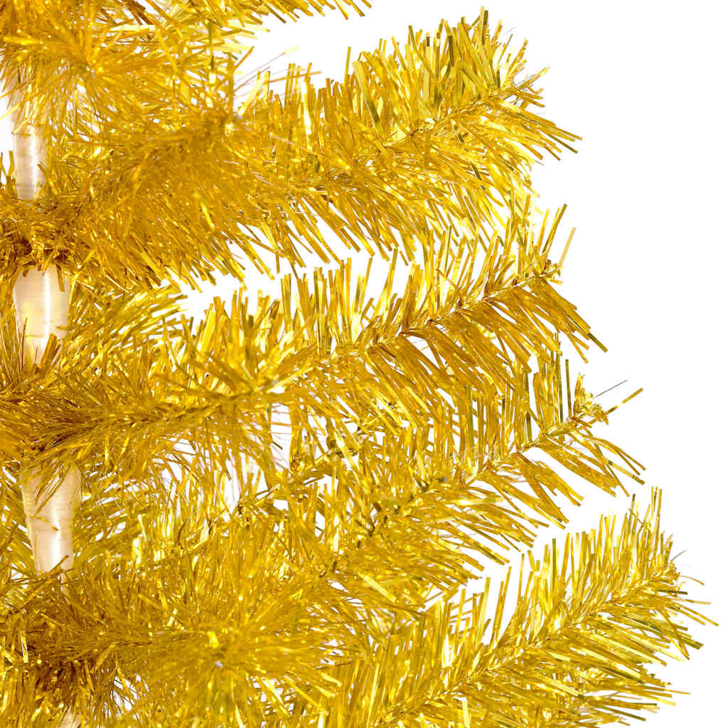 vidaXL Artificial Pre-lit Christmas Tree with Ball Set Gold 240 cm PET - 120 x 120 x 240 cm