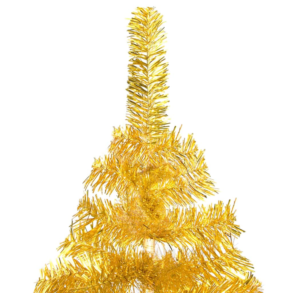 vidaXL Artificial Pre-lit Christmas Tree with Ball Set Gold 240 cm PET - 120 x 120 x 240 cm