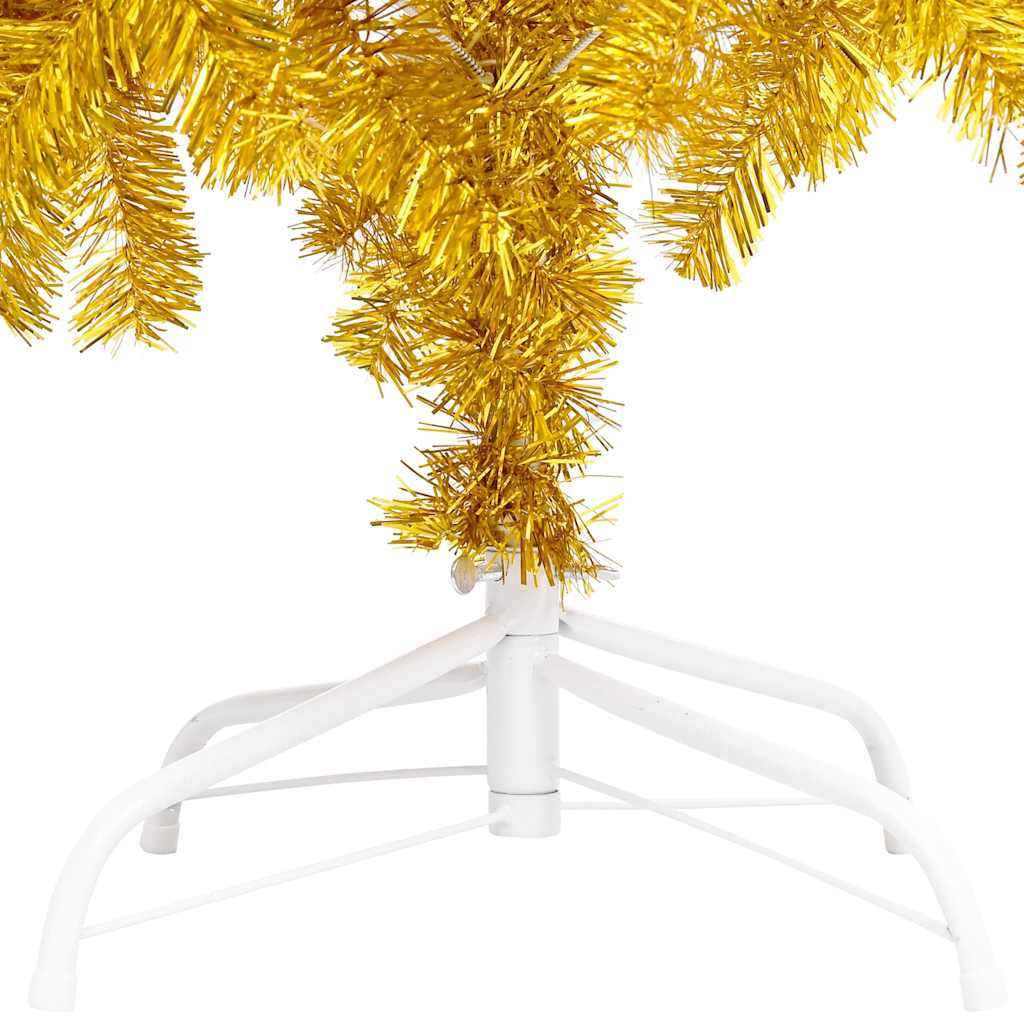 vidaXL Artificial Pre-lit Christmas Tree with Ball Set Gold 240 cm PET - 120 x 120 x 240 cm