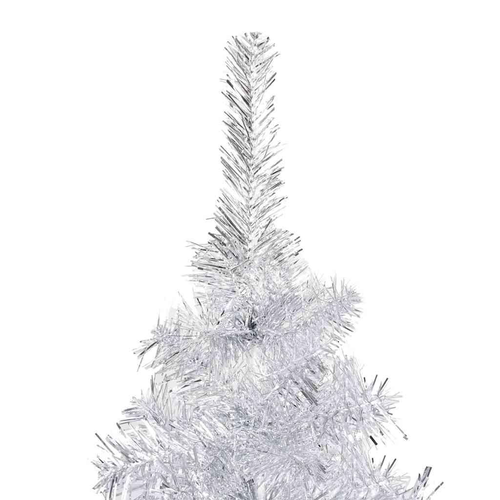 vidaXL Artificial Pre-lit Christmas Tree with Ball Set Silver 150 cm PET - 75 x 75 x 150 cm - 134357