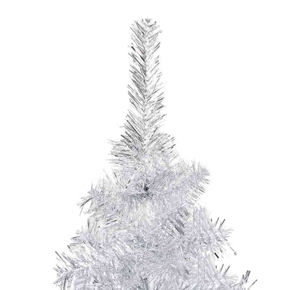 vidaXL Artificial Pre-lit Christmas Tree with Ball Set Silver 150 cm PET - 75 x 75 x 150 cm - 134357