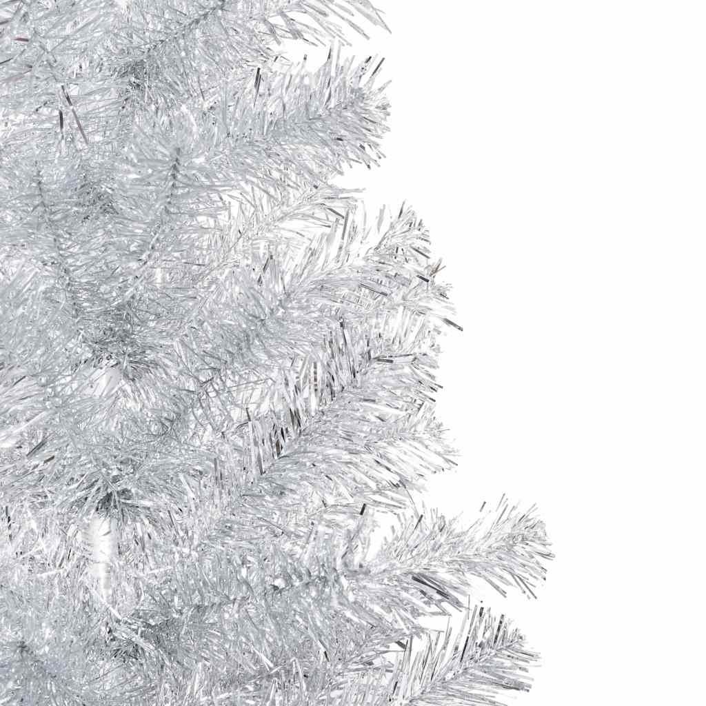 vidaXL Artificial Pre-lit Christmas Tree with Ball Set Silver 180 cm PET - 93 x 93 x 180 cm