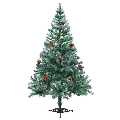 vidaXL Frosted Pre-lit Christmas Tree with Ball Set&Pinecones 150 cm - Gre - 70 x 70 x 150 cm