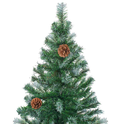 vidaXL Frosted Pre-lit Christmas Tree with Ball Set&Pinecones 150 cm - Gre - 70 x 70 x 150 cm