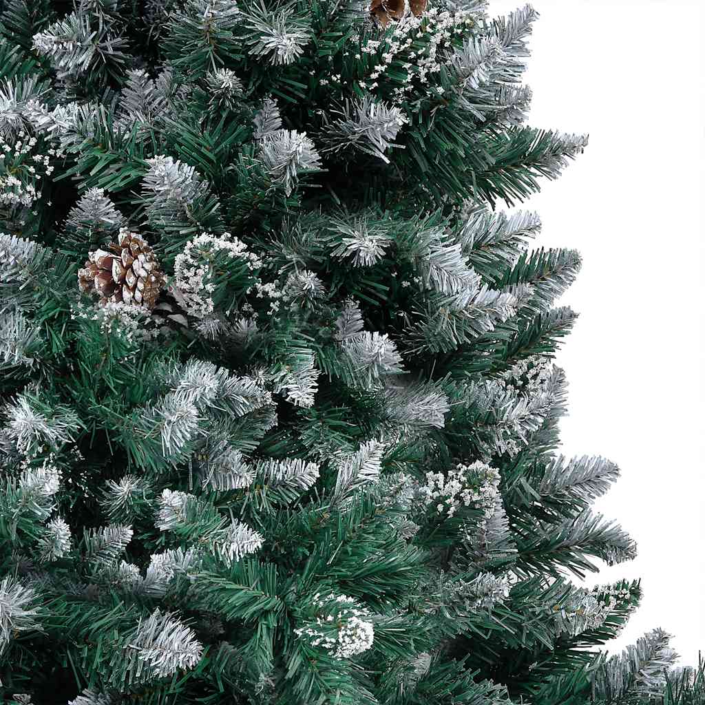 vidaXL Artificial Christmas Tree with LEDs&Ball Set&Pinecones 210 cm - Green - 210 x 120 cm