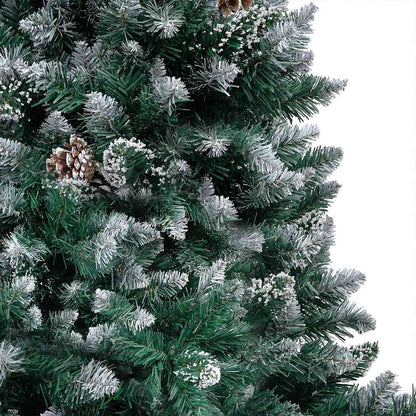 vidaXL Artificial Christmas Tree with LEDs&Ball Set&Pinecones 240 cm - Green - 240 x 130 cm