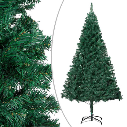 vidaXL Artificial Pre-lit Christmas Tree with Ball Set Green 210 cm PVC - 210 x 110 cm