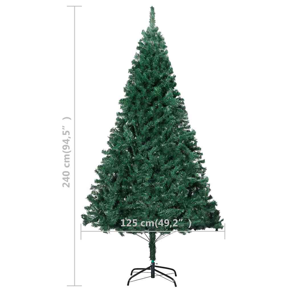 vidaXL Artificial Pre-lit Christmas Tree with Ball Set Green 240 cm - 240 x 125 cm