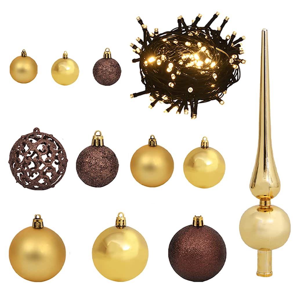 vidaXL Artificial Pre-lit Christmas Tree with Ball Set White 180 cm PVC