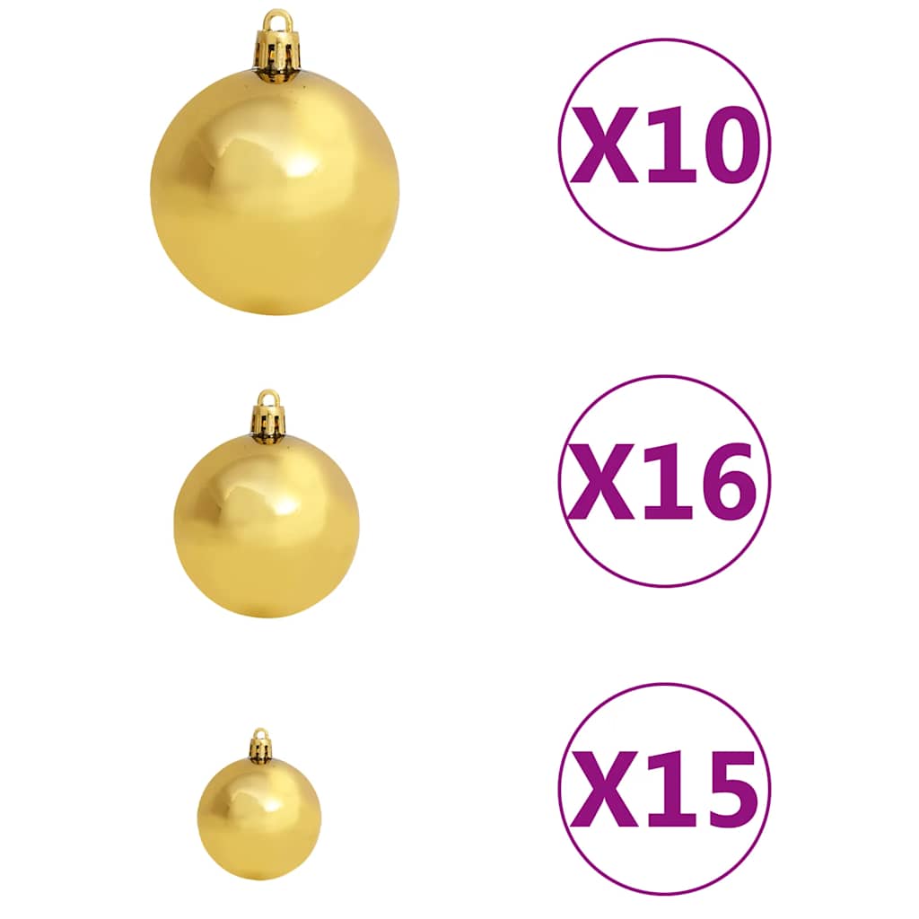 vidaXL Artificial Pre-lit Christmas Tree with Ball Set White 180 cm PVC