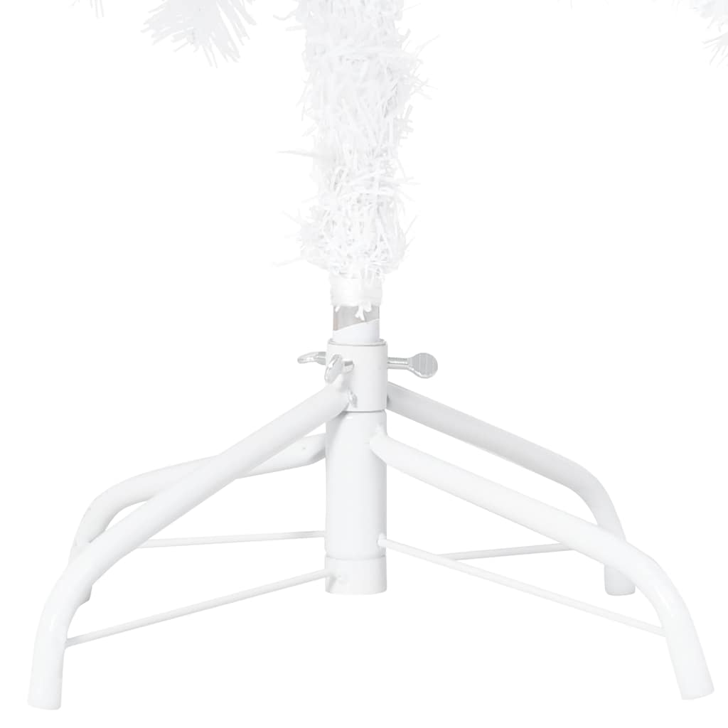 vidaXL Artificial Pre-lit Christmas Tree with Ball Set White 210 cm PVC - 210 x 110 cm