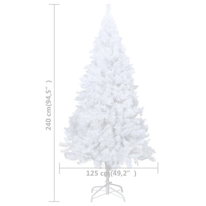 vidaXL Artificial Pre-lit Christmas Tree with Ball Set White 240 cm - 240 x 125 cm