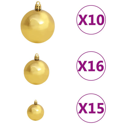 vidaXL Artificial Pre-lit Christmas Tree with Ball Set White 240 cm - 240 x 125 cm
