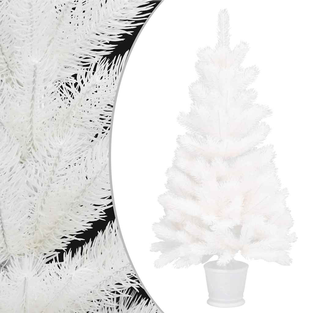 vidaXL Artificial Pre-lit Christmas Tree with Ball Set White 90 cm - 50 x 50 x 90 cm