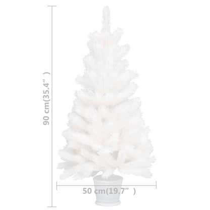 vidaXL Artificial Pre-lit Christmas Tree with Ball Set White 90 cm - 50 x 50 x 90 cm