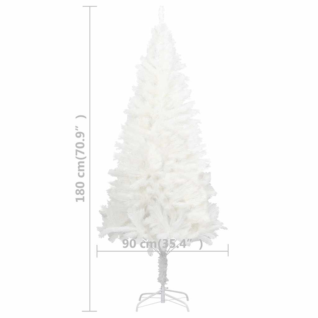 vidaXL Artificial Pre-lit Christmas Tree with Ball Set White 180 cm - 90 x 90 x 180 cm