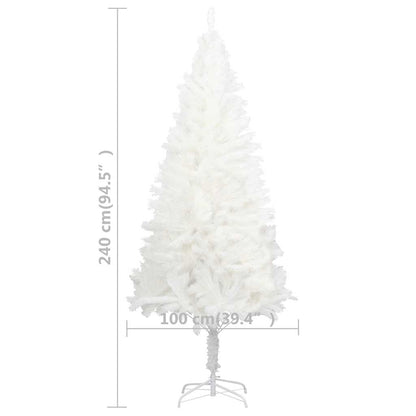 vidaXL Artificial Pre-lit Christmas Tree with Ball Set White 240 cm - 240 x 100 cm