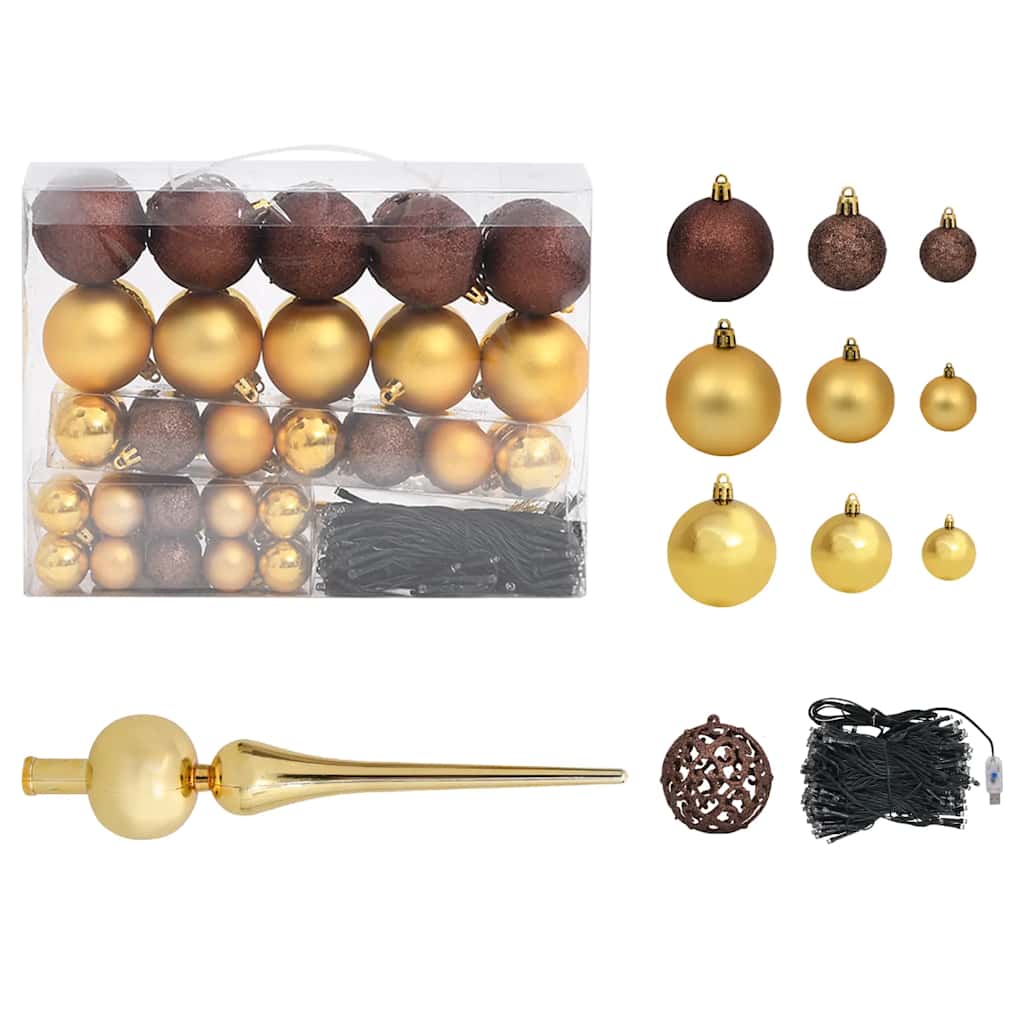 vidaXL Artificial Pre-lit Christmas Tree with Ball Set White 240 cm - 240 x 100 cm