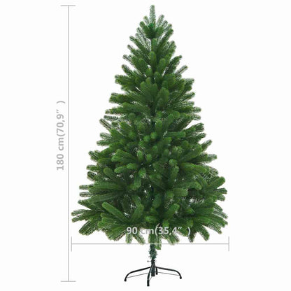 vidaXL Artificial Pre-lit Christmas Tree with Ball Set 180 cm Green - Gre - 90 x 90 x 180 cm - 134445