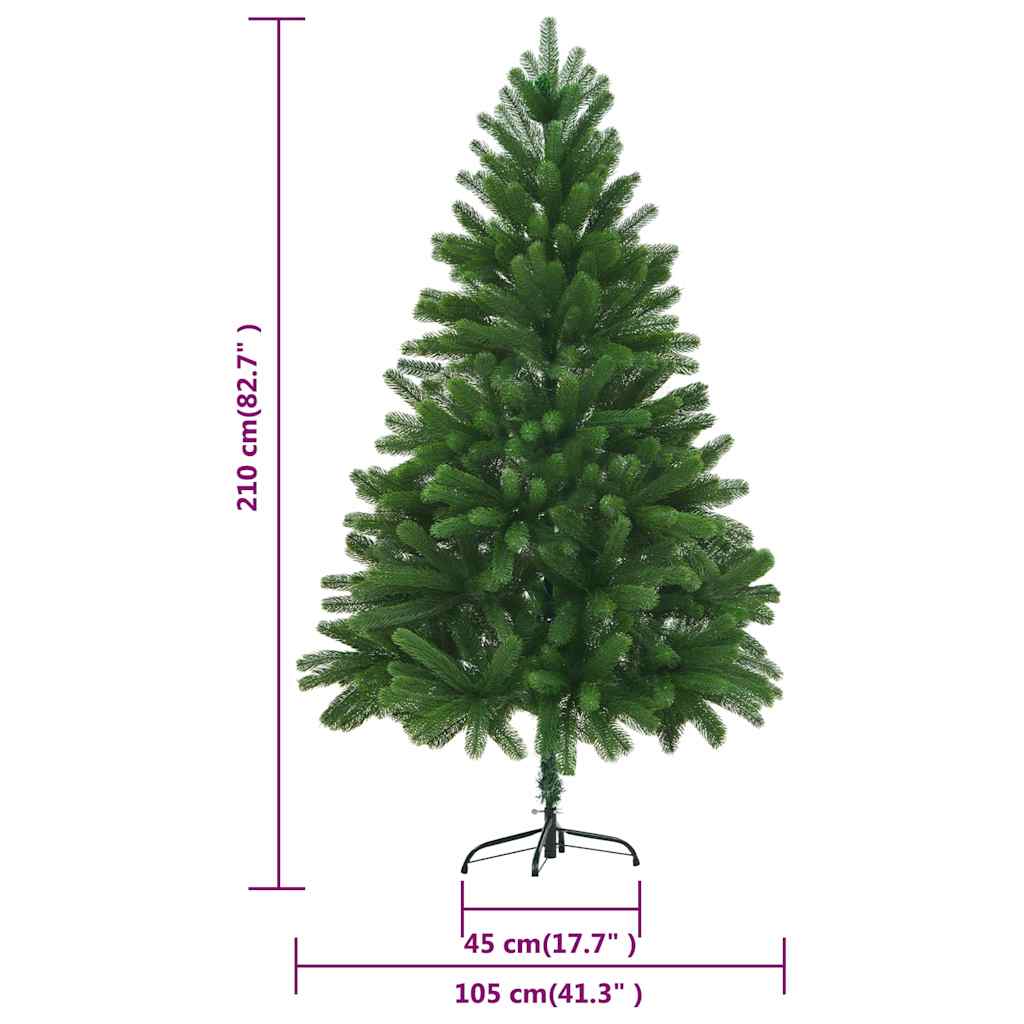 vidaXL Artificial Pre-lit Christmas Tree with Ball Set 210 cm Green - Gre - 105 x 105 x 210 cm