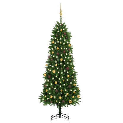 vidaXL Artificial Pre-lit Christmas Tree with Ball Set 240 cm Green - 240 x 100 cm