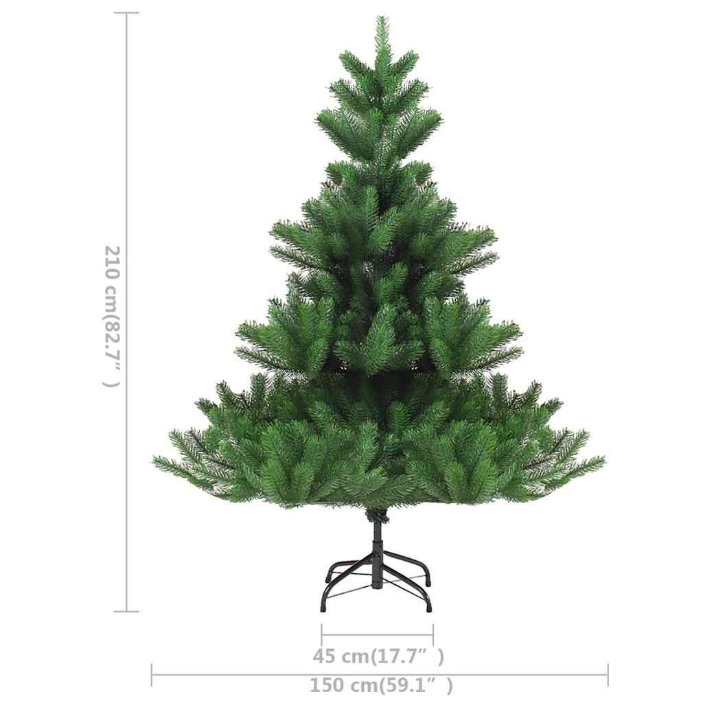 vidaXL Nordmann Fir Artificial Christmas Tree LED&Ball Set Green 210cm - 210 x 150 cm