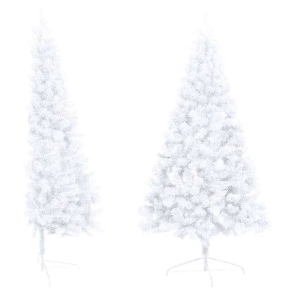vidaXL Artificial Half Pre-lit Christmas Tree with Ball Set White 150 cm - 95 x 95 x 150 cm