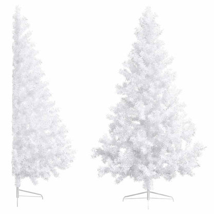 vidaXL Artificial Half Pre-lit Christmas Tree with Ball Set White 180 cm - 115 x 115 x 180 cm