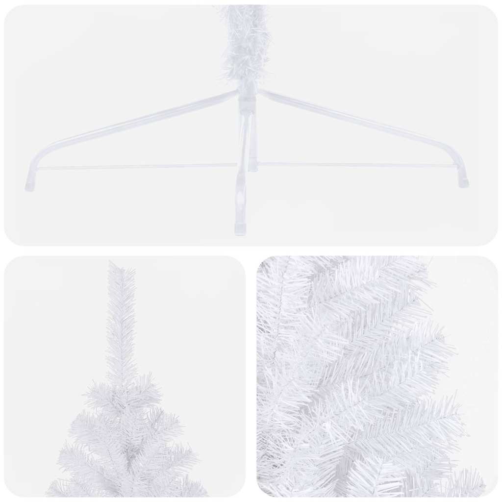 vidaXL Artificial Half Pre-lit Christmas Tree with Ball Set White 180 cm - 115 x 115 x 180 cm
