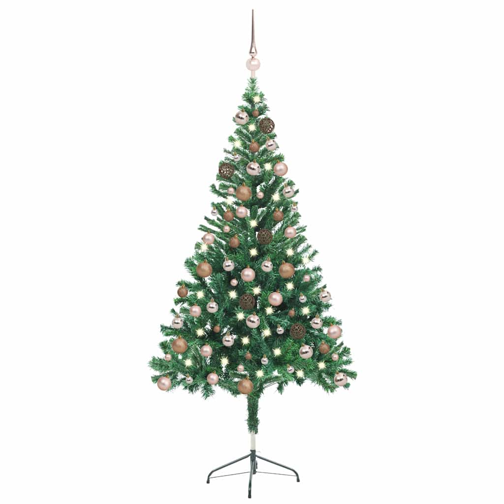 vidaXL Artificial Pre-lit Christmas Tree Ball Set 150 cm 380 Branches - Gre - 70 x 35 x 150 cm