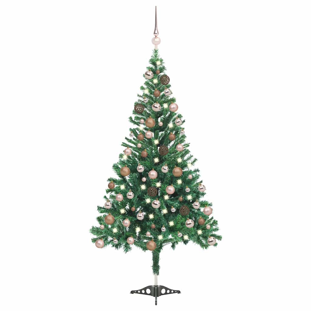 vidaXL Artificial Pre-lit Christmas Tree Ball Set 180 cm 564 Branches - Gre - 90 x 40 x 180 cm