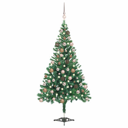 vidaXL Artificial Pre-lit Christmas Tree Ball Set 180 cm 564 Branches - Gre - 90 x 40 x 180 cm