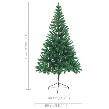 vidaXL Artificial Pre-lit Christmas Tree Ball Set 180 cm 564 Branches - Gre - 90 x 40 x 180 cm